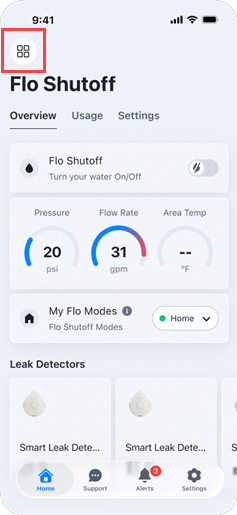 Moen Flo App v3.60.0_Menu.png